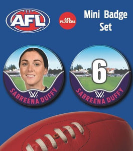 2021 AFLW Fremantle Mini Player Badge Set - DUFFY, Sabreena