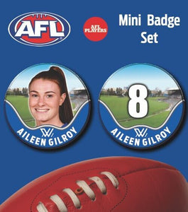 2021 AFLW Nth Melbourne Mini Player Badge Set - GILROY, Aileen