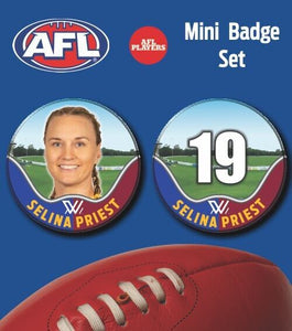 2021 AFLW Brisbane Mini Player Badge Set - PRIEST, Selina
