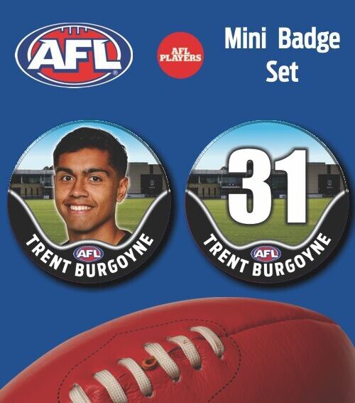 2021 AFL Port Adelaide Mini Player Badge Set - BURGOYNE, Trent