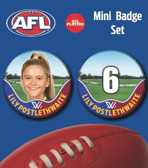 2021 AFLW Brisbane Mini Player Badge Set - POSTLETHWAITE, Lily