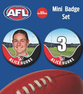 2021 AFLW St. Kilda Mini Player Badge Set - BURKE, Alice