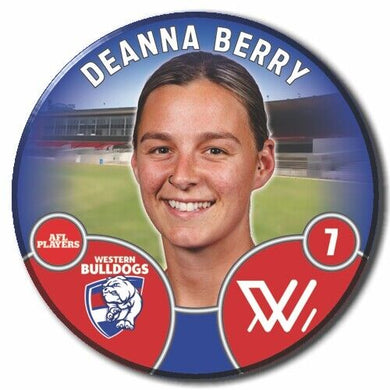 2022 AFLW Western Bulldogs Player Badge - BERRY, Deanna