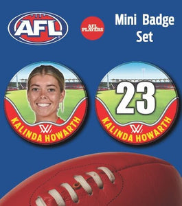 2021 AFLW Gold Coast Suns Mini Player Badge Set - HOWARTH, Kalinda