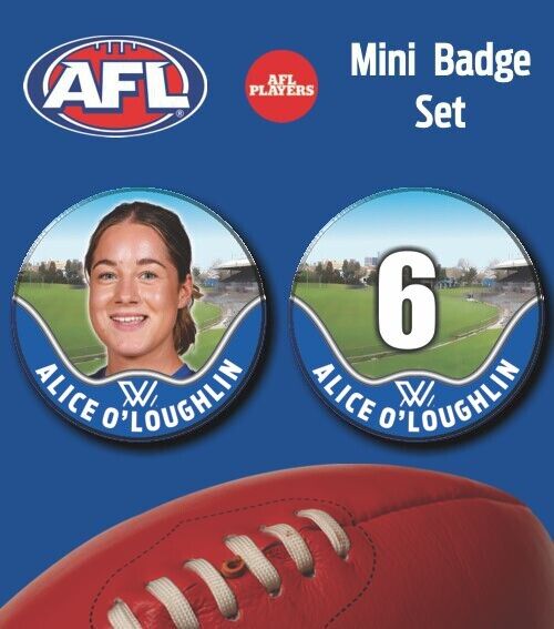 2021 AFLW Nth Melbourne Mini Player Badge Set - O'LOUGHLIN, Alice