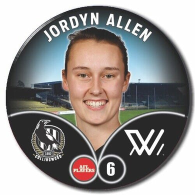 2023 AFLW S7 Collingwood Player Badge - ALLEN, Jordyn