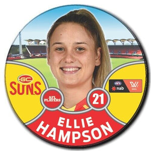 2021 AFLW Gold Coast Suns Player Badge - HAMPSON, Ellie