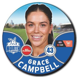 2021 AFLW North Melbourne Player Badge - CAMPBELL, Grace
