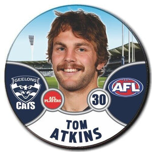 2021 AFL Geelong Player Badge - ATKINS, Tom