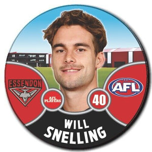 2021 AFL Essendon Bombers Player Badge - SNELLING, Will