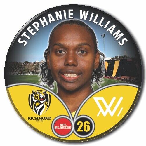 2023 AFLW S7 Richmond Player Badge - WILLIAMS, Stephanie