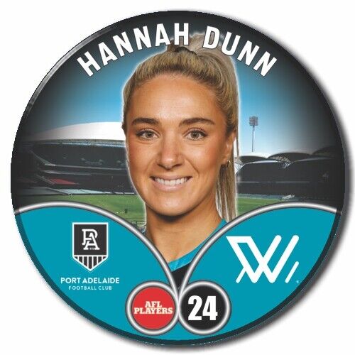 2023 AFLW S7 Port Adelaide Player Badge - DUNN, Hannah