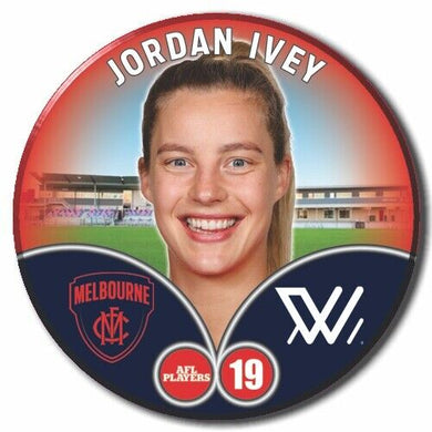2023 AFLW S7 Melbourne Player Badge - IVEY, Jordan