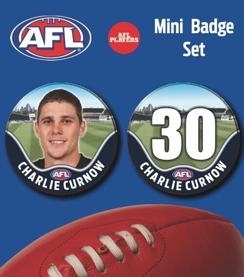 2021 AFL Carlton Mini Player Badge Set - CURNOW, Charlie