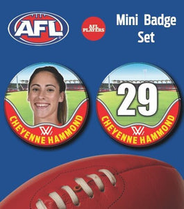 2021 AFLW Gold Coast Suns Mini Player Badge Set - HAMMOND, Cheyenne