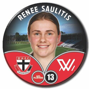 2023 AFLW S7 St Kilda Player Badge - SAULITIS, Renee