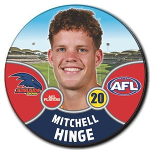 2021 AFL Adelaide Crows Player Badge - HINGE, Mitchell