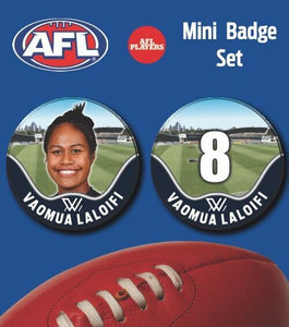 2021 AFLW Carlton Mini Player Badge Set - LALOIFI, Vaomua