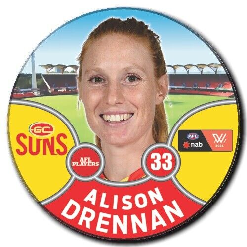 2021 AFLW Gold Coast Suns Player Badge - DRENNAN, Alison