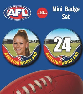 2021 AFLW Adelaide Mini Player Badge Set - WOODLAND, Ashleigh