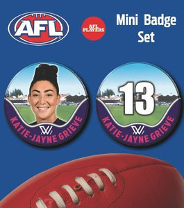 2021 AFLW Fremantle Mini Player Badge Set - GRIEVE, Katie-Jayne