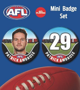 2021 AFL Essendon Mini Player Badge Set - AMBROSE, Patrick