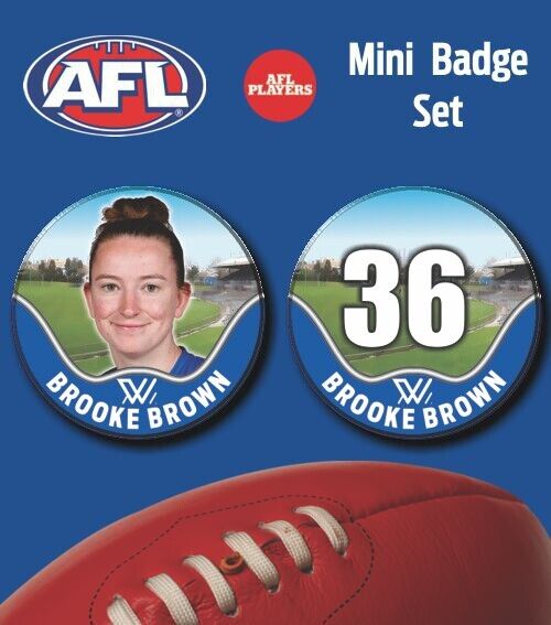 2021 AFLW Nth Melbourne Mini Player Badge Set - BROWN, Brooke