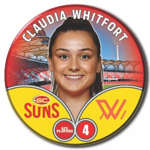 2023 AFLW S7 Gold Coast Suns Player Badge - WHITFORT, Claudia