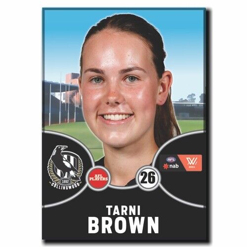 2021 AFLW Collingwood Player Magnet - BROWN, Tarni