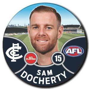 2021 AFL Carlton Player Badge - DOCHERTY, Sam