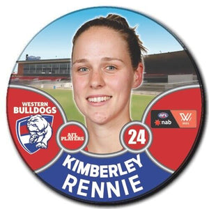 2021 AFLW Western Bulldogs Player Badge - RENNIE, Kimberley