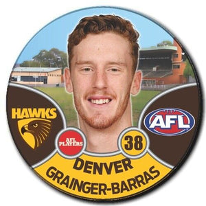 2021 AFL Hawthorn Player Badge - GRAINGER-BARRAS, Denver