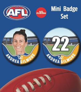 2021 AFLW West Coast Eagles Mini Player Badge Set - GILMORE, Andrea