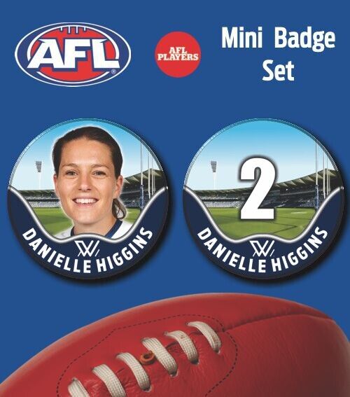 2021 AFLW Geelong Mini Player Badge Set - HIGGINS, Danielle