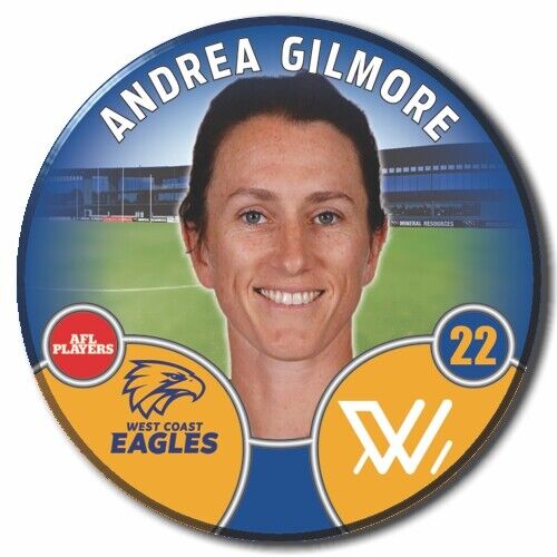 2022 AFLW West Coast Eagles Player Badge - GILMORE, Andrea