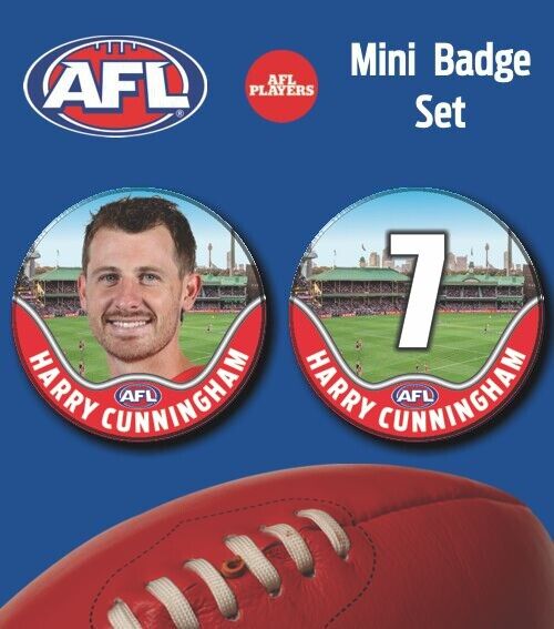 2021 AFL Sydney Swans Mini Player Badge Set - CUNNINGHAM, Harry