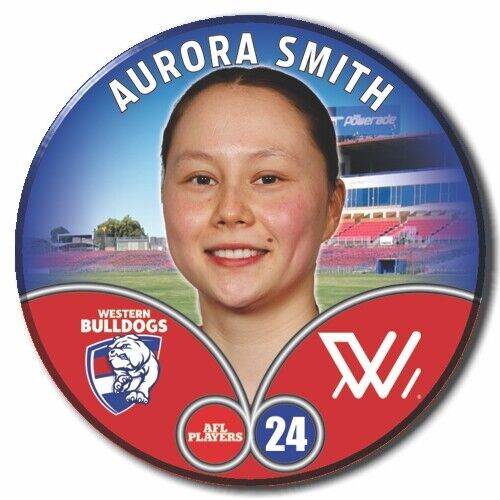 2023 AFLW S7 Western Bulldogs Player Badge - SMITH, Aurora
