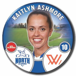 2022 AFLW North Melbourne Player Badge - ASHMORE, Kaitlyn