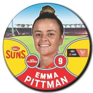 2021 AFLW Gold Coast Suns Player Badge PITTMAN, Emma