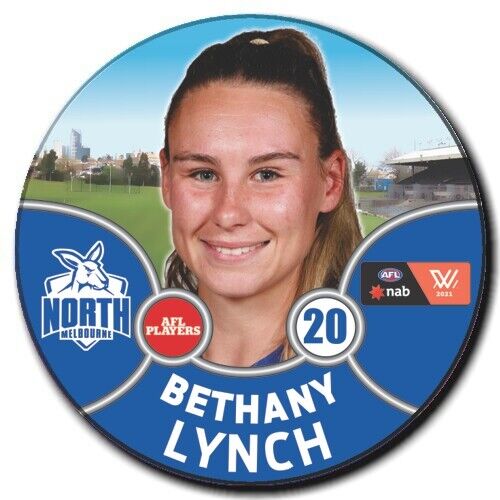 2021 AFLW North Melbourne Player Badge - LYNCH, Bethany