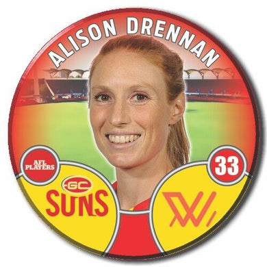 2022 AFLW Gold Coast Player Badge - DRENNAN, Alison