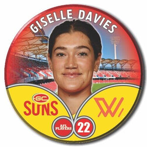 2023 AFLW S7 Gold Coast Suns Player Badge - DAVIES, Giselle