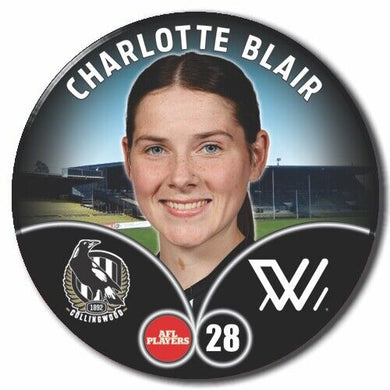 2023 AFLW S7 Collingwood Player Badge - BLAIR, Charlotte