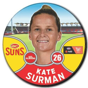 2021 AFLW Gold Coast Suns Player Badge - SURMAN, Kate