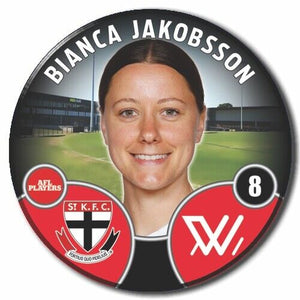 2022 AFLW St Kilda Player Badge - JAKOBSSON, Bianca