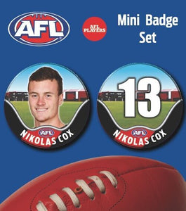 2021 AFL Essendon Mini Player Badge Set - COX, Nikolas
