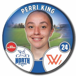 2022 AFLW North Melbourne Player Badge - KING, Perri