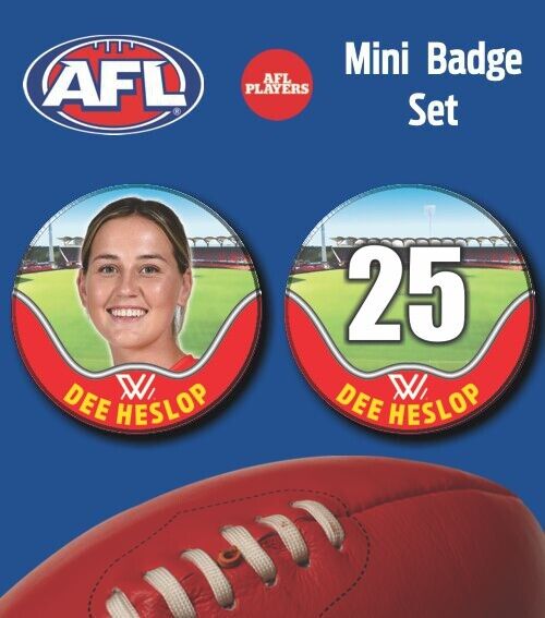 2021 AFLW Gold Coast Suns Mini Player Badge Set - HESLOP, Dee