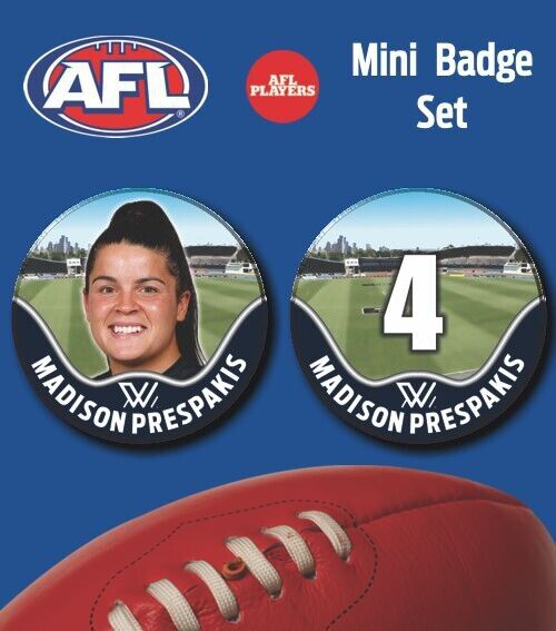 2021 AFLW Carlton Mini Player Badge Set - PRESPAKIS, Madison