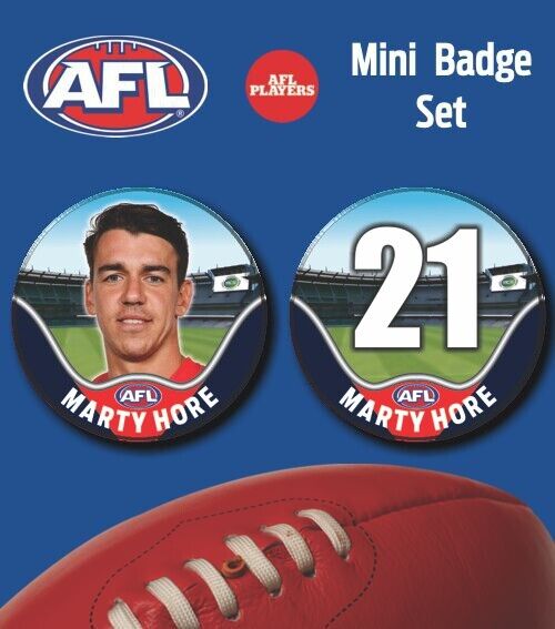 2021 AFL Melbourne Mini Player Badge Set - HORE, Marty